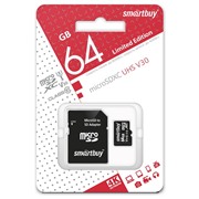 Карта памяти MicroSDXC 64 Gb SmartBuy class 10 UHS V30 Limited Edition / R80Mb/s/W40Mb/s