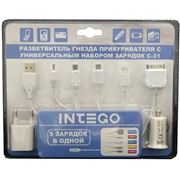 Разветвитель INTEGO C-31 1 USB с универсальным набором зарядок
