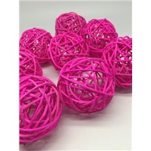 Ротанговые шары 7см В упаковке 8 шт. Цвет: розовый (pink)