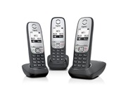 Радиотелефон Dect Gigaset A415 Trio чёрный/серебристый, АОН