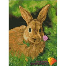 Картина стразами (набор) "Кролик на обеде" АЖ-1082