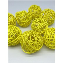 Ротанговые шары 5см В упаковке 8 шт. Цвет: желтый (yellow)