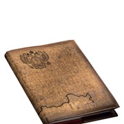 Ежедневник большой Карта России в кож.облож. недатир. (коричн.)
