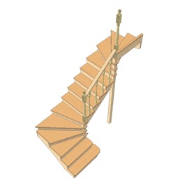 №3.1.4.2. Лестница с разворотом на 180 градусов, с забежными ступенями, интернет-магазин Sportcoast.ru