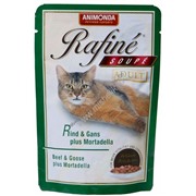 ANIMONDA RAFINE SOUPE ADULT конс. 100 гр. Коктейль из говядины, мяса гуся и сосисок для взрослых кошек (пауч)