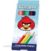 Карандаши цветные 12цв европодвес Angry Birds 84410 