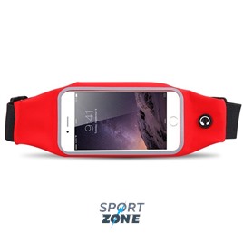 Сумка-чехол спортивная на талию водонепроницаемая, универсальный чехол для смартфонов. Красная.