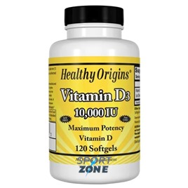 Витамин Д3 Healthy Origins, 10 000 МЕ, 120 капс.