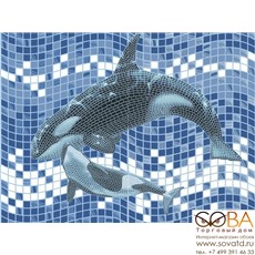Панно Reef  Касатки (C-RF2K031) 40x30 купить по лучшей цене в интернет магазине стильных обоев Сова ТД. Доставка по Москве, МО и всей России