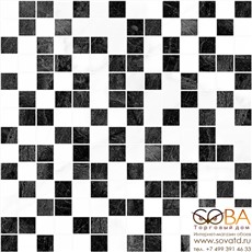 Мозаика Crystal  чёрный+белый 30х30 купить по лучшей цене в интернет магазине стильных обоев Сова ТД. Доставка по Москве, МО и всей России