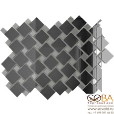 Мозаика  зеркальная Графит + Серебро Г70С30 ДСТ с чипом 25х25 и 12х12/300 x 300 мм (10шт) - 0,9 купить по лучшей цене в интернет магазине стильных обоев Сова ТД. Доставка по Москве, МО и всей России