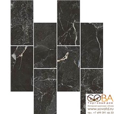 Мозаика Vitra  Marmori Кирпичная Кладка Сан Лорен Черный (7*14) 35,5х29 купить по лучшей цене в интернет магазине стильных обоев Сова ТД. Доставка по Москве, МО и всей России