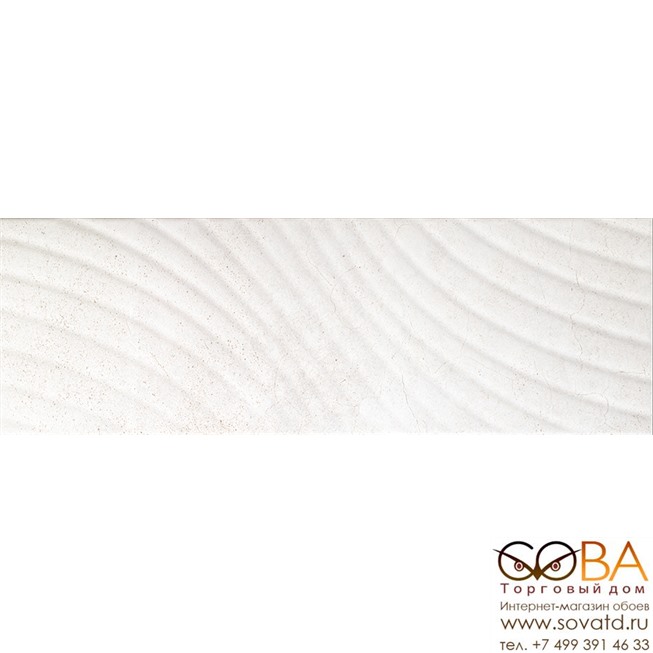 Декор Сонора 7 тип 1 Плитка настенная  белый, волна 25х75 купить по лучшей цене в интернет магазине стильных обоев Сова ТД. Доставка по Москве, МО и всей России