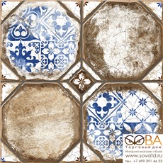 Керамогранит Брюгге 3Д тип 1  синий узор 40х40 купить по лучшей цене в интернет магазине стильных обоев Сова ТД. Доставка по Москве, МО и всей России