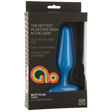 Анальная пробка GLO Vibrating Thick Blue 7051-05BXDJ