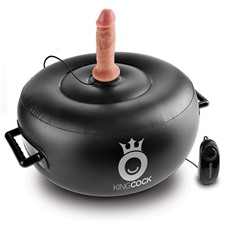 Вибромассажер на воздушной подушке King Cock Vibrating Inflatable Hot Seat с двумя насадками