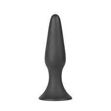 Черная анальная втулка Silky Buttplug Medium - 12,5 см.