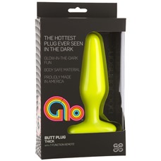 Анальная пробка GLO Vibrating Thick Yellow 7051-07BXDJ