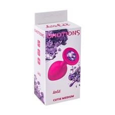 Анальная пробка Emotions Cutie Medium Pink dark purple crystal 4012-02Lola