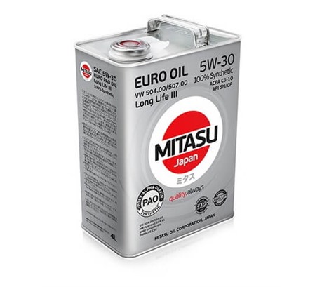 Моторное масло Mitasu Euro PAO LL III Oil 5W-30 100% Synthetic (4л.)
